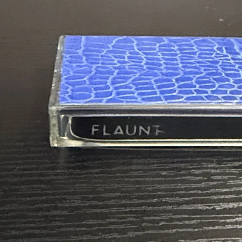 Flaunt Square Blue Crocodile Faux Leather iPhone Case, iPhone 14 Pro